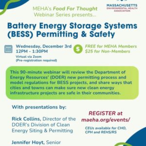 Battery Energy Storage Systems Permitting and Safety Webinar