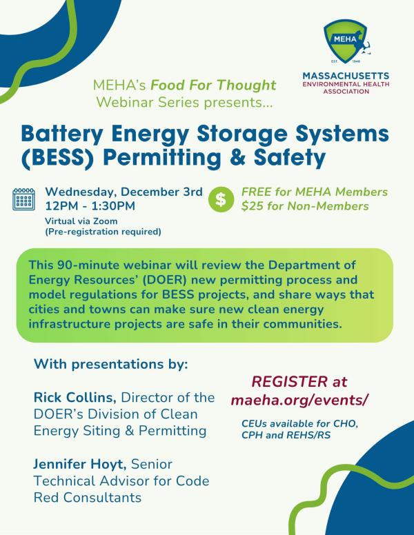 Battery Energy Storage Systems Permitting and Safety Webinar