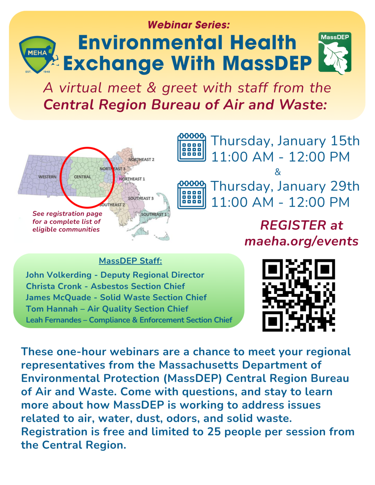 Environmental Exchange Environmental Health Exchange with MassDEP: Central Region ...