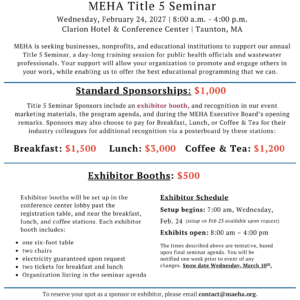 2027 Title 5 Seminar Sponsorships